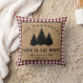 カントリー素朴ファミリーネームキャビン・イン・ザ・ウッズ クッション (ブランケット)