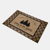 カントリー素朴ファミリーネームキャビン・イン・ザ・ウッズ ドアマット (アングル)