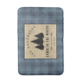 カントリー素朴ファミリーネームキャビン・イン・ザ・ウッズ バスマット (正面縦)