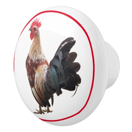 カントリー素朴ファームハウスチキン セラミックノブ (右)