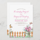 カントリー素朴ファームハウスフローラ庭園の結婚式 招待状 (正面/裏面)