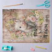 カントリー素朴ファームハウス春ピグレドデクページ 薄葉紙 (クラフト)