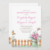 カントリー素朴ファームハウス |ガーデン婚約パーティ 招待状 (正面/裏面)