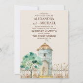 カントリー素朴ファームバーン結婚式招待状 招待状 (正面)