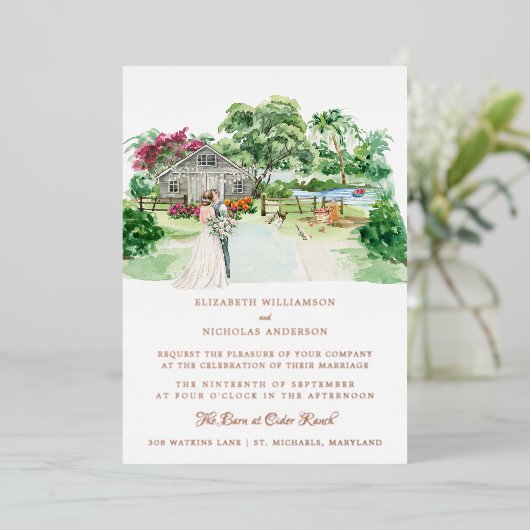 カントリー素朴ファーム |バエレガントン結婚ズ 箔招待状 (立ち正面)