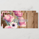 カントリー素朴フラワーバーンウッドギフト証書 (正面/裏面)