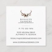 カントリー素朴フローラアントラーウェディングプランナー スクエア名刺 (裏面)