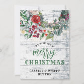 カントリー素朴フローラウッドクリスマス シーズンカード (正面)