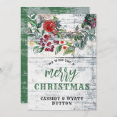 カントリー素朴フローラウッドクリスマス シーズンカード (正面/裏面)