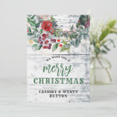 カントリー素朴フローラウッドクリスマス シーズンカード (スタンド正面)