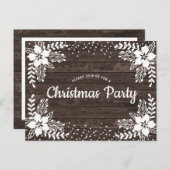 カントリー素朴フローラクリスマスパーティの招待状 ポストカード (正面/裏面)