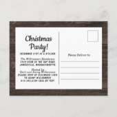 カントリー素朴フローラクリスマスパーティの招待状 ポストカード (裏面)