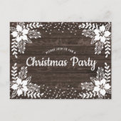 カントリー素朴フローラクリスマスパーティの招待状 ポストカード (正面)