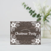 カントリー素朴フローラクリスマスパーティの招待状 ポストカード (スタンド正面)