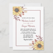 カントリー素朴フローラサンフラワーズ秋の結婚式 招待状 (正面)