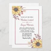 カントリー素朴フローラサンフラワーズ秋の結婚式 招待状 (正面/裏面)