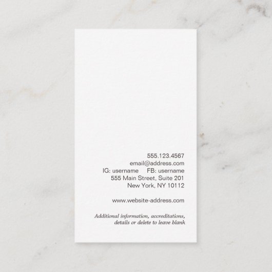 カントリー素朴フローラターコイズウッド 名刺 (裏面)