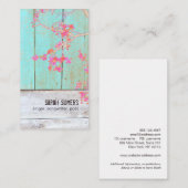 カントリー素朴フローラターコイズウッド 名刺 (正面/裏面)