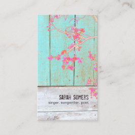 カントリー素朴フローラターコイズウッド 名刺