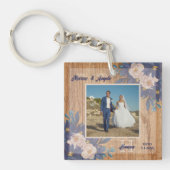 カントリー素朴フローラネイビーピンク キーホルダー (正面)