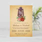 カントリー素朴フローラランタン結婚式招待状 招待状 (スタンド正面)