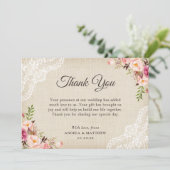 カントリー素朴フローラレースバーラップありがとう サンキューカード (スタンド正面)