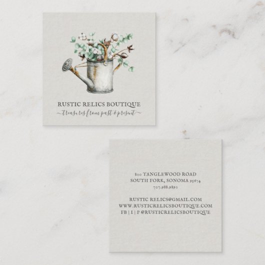 カントリー素朴ブティック スクエア名刺 (正面/裏面)