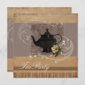 カントリー素朴ブライダルシャワーティーパーティの招待状 招待状 (正面/裏面)