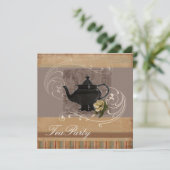 カントリー素朴ブライダルシャワーティーパーティの招待状 招待状 (スタンド正面)