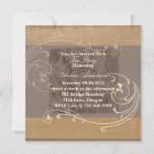 カントリー素朴ブライダルシャワーティーパーティの招待状 招待状 (裏面)