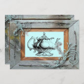 カントリー素朴ブライダルシャワーティーパーティの招待状 招待状 (正面/裏面)