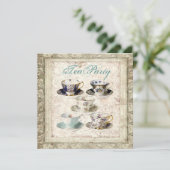 カントリー素朴ブライダルシャワーティーパーティの招待状 招待状 (スタンド正面)