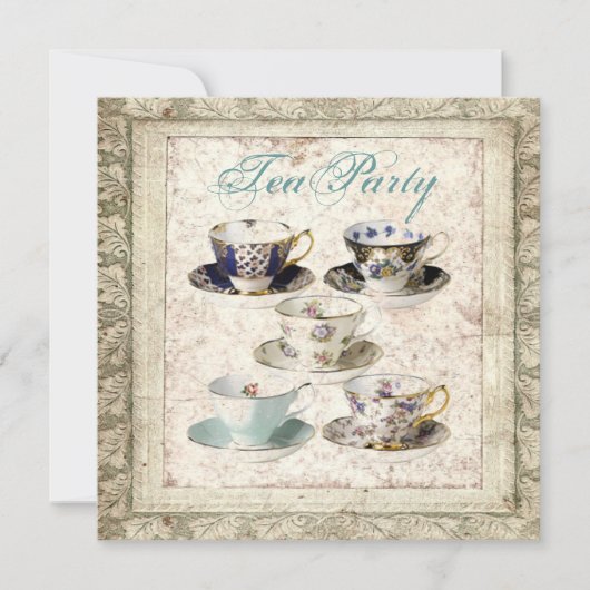 カントリー素朴ブライダルシャワーティーパーティの招待状 招待状 (正面)