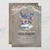 カントリー素朴ブライダルシャワーティーパーティー 招待状 (正面/裏面)