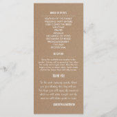 カントリー素朴ブラウン結婚式 プログラム2 プログラム (裏面)