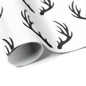 カントリー素朴ブラックディアー〔雄ジカの〕枝角 ラッピングペーパー (ロールコーナー)