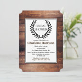 カントリー素朴ブラックローレルブライダルシャワー 招待状 (スタンド正面)