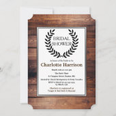 カントリー素朴ブラックローレルブライダルシャワー 招待状 (正面)