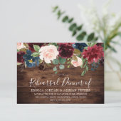 カントリー素朴ブルゴーニュ赤ワインのリハーサルディナー 招待状 (スタンド正面)