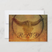 カントリー素朴ブルホルンウェディングRSVPカード 出欠カード (裏面)