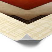 カントリー素朴ブルホルンレザーフェイクデザイン ポスター (角)