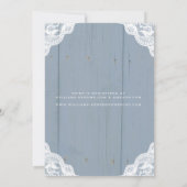 カントリー素朴ブルーメイソンジャールウッドブライダルシャワーI 招待状 (裏面)