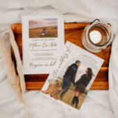 カントリー素朴ブーツアーチフォト結婚式招待状 招待状