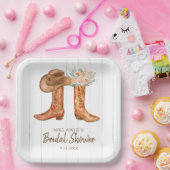 カントリー素朴ブーツブライダルシャワーカスタム ペーパープレート (パーティー)