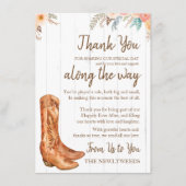 カントリー素朴ブーツブライダルシャワーサンキューカード メニュー (正面)