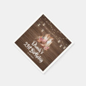 カントリー素朴ブーツ女性のカーボーイ誕生日紙 スタンダードカクテルナプキン (角)