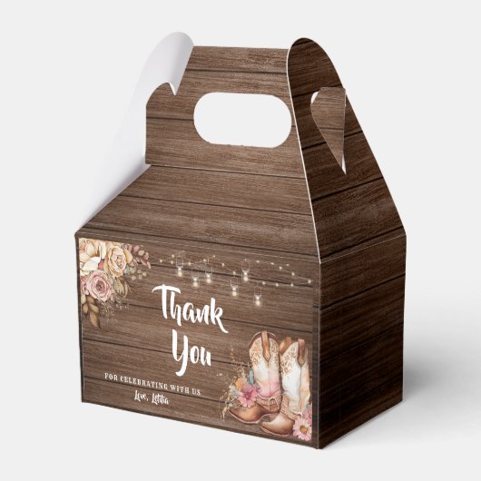 カントリー素朴ブーツ女性のカーボーイ誕生日 フェイバーボックス (裏面サイド)