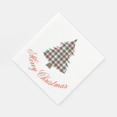カントリー素朴プレイドクリスマスツリーホリデーパーティー スタンダードランチョンナプキン (角)