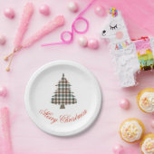カントリー素朴プレイドクリスマスツリーホリデーパーティー ペーパープレート (パーティー)