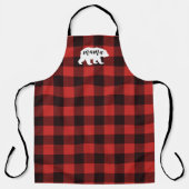 カントリー素朴ベアママレッド&ブラックプレイド エプロン (正面)